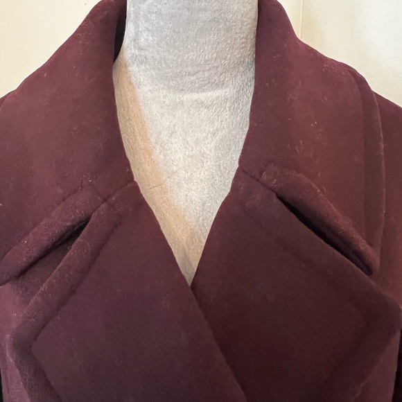 NWT Plum Nordstrom Wool Blend Peacoat, Small - Picture 2 of 5